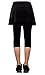 ililily Lightweight Skirt W/Stretchy Active Performance Sports Cropped Leggings (leggings-334-1-M) Black