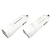 FORDIGI Dual-Port High-Speed 2.4A USB Car Charger/Auto Adapter for iPhones, Androids, and other USB Devices (White Car Charger)