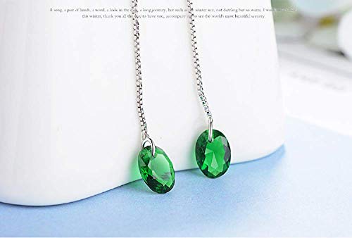 925 Sterling Silver Drop Earrings Colorful Droplet Dangle Threader Earrings for Women