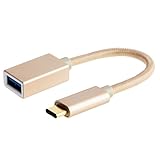 Type C Adapter, CableCreation USB C to USB 3.0 A Female Adapter Cable, USB-C OTG Cable, for New Macbook,Huawei MateBook & New Type C devices and More Type C devices, 0.5ft/ Gold