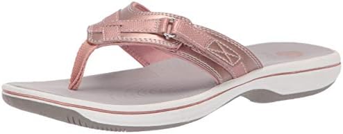 clarks flip flops womens gold