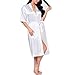 TECHSON Bridal Robe Long Satin with Gold Silk Kimono for Wedding Party Bath