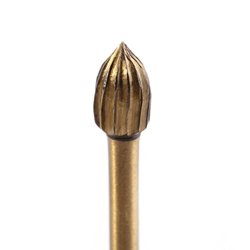 20pcs 1/8inch Shank HSS Titanium Coating Rotary Burr Routing Bit Set Milling File Cutter Woodworking Carving Tools