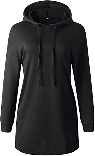 Trendy Queen Women\'s Tie Dye Oversized Tunic Hoodie Long Pullover Hooded Dress Sweatshirt with Pockets