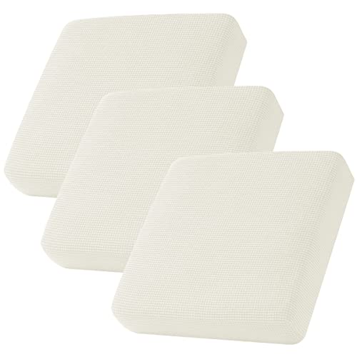 CHUN YI 3 Piece Couch Cushion Covers Ivory White