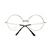 Super Oversized Round Circle Frame Clear Lens Glasses Silver