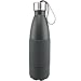 Thermo Tank Insulated Stainless Steel Water Bottle - Ice Cold 36 Hours! Vacuum + Copper Technology - Carry Loop Lid, Silicone Grip - 17 Ounce (Grey, 17oz)