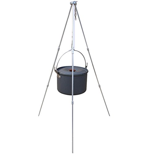Btbtoc Cooking Tripod Detachable Folding Portable Pot Hanging Stove Grill Stand Holder Outdoor Camping Picnic Tool
