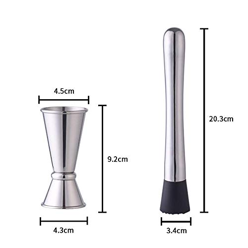 Bar-Set, 9-teiliges Cocktail-Shaker-Bar-Werkzeug aus Edelstahl mit Ausstellungsständer, Premium-Bartending-Kit für… – Bild 4