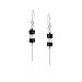Contemporary Design 925 Sterling Silver Black Onyx Women's Dangle Earrings