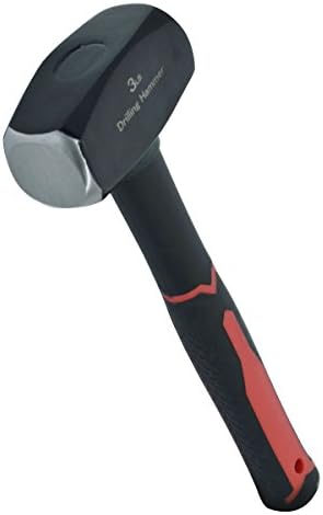 Hampous 3lb Drilling Hammer With Fiberglass Handle,11.3inch