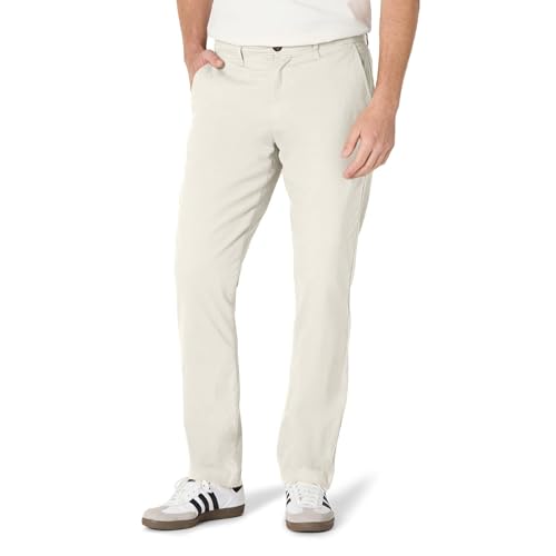 Amazon Essentials Men's Athletic-Fit Broken-in Chino Pant Pants, -Stone, 35W x…