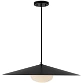 Kuzco Lighting PD22824-GY Cruz - 24 Inch 8W 1 LED Pendant, Grey Finish with Opal Glass with Felt Shade