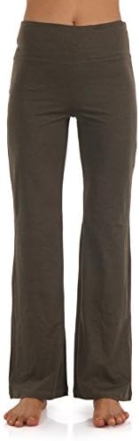 ZEROGSC Women’s Yoga Pants - Workout Running Tummy Control Stretch Power Flex Boots Cut Leggings (YPW116-Olive-Small)