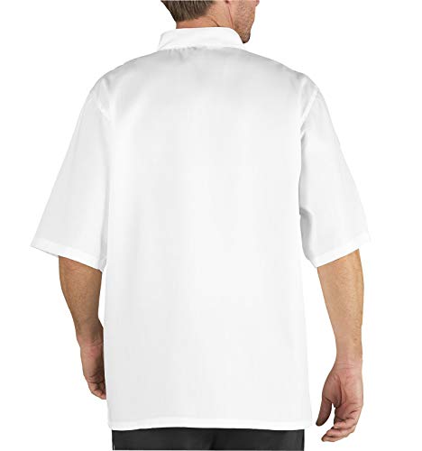 Chef Code Men's Short Sleeve Unisex Classic Chef Coat (L, White)