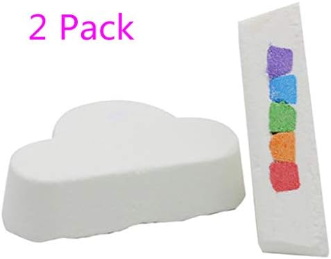 BeautyShe Rainbow Cloud Bath Bomb, Float on Water&Release Vivid Rainbow Color, Moisturize Dry Skin, Bath Fizzy Stocking Stuffer Gift for Her, Surprise Bath Bomb, Kids’ Most love! (2 PC)