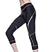 4ucycling Women's ¾ Cycling Tight Pants, Black & Pink Line, XL