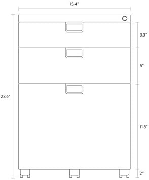 Amazon Com Sidekick 3 Drawer Mobile File Cabinet Black Office Products