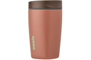 Owala SmoothSip Slider Insulated Stainless Steel Coffee Tumbler, Reusable Iced Coffee Cup, Hot Coffee Travel Mug, BPA Free 12