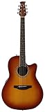 Ovation Applause 6 String Acoustic-Electric Guitar, Right, Honey Burst, Mid-Depth (AB24II-HB)