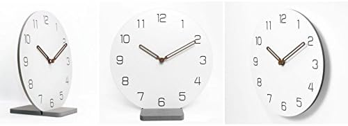 Mooqs Silent Wall Clock Non-ticking White Simple & Concrete design 11 inches (White Simple)