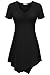 Meaneor Women's V Neck Short Sleeve Handkerchief Hem Lightweight Flare Tunic Top