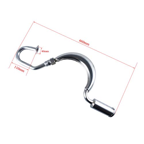 sthus 49cc 60cc 66cc 80cc High-Performance Racing Motorized Bicycle Gas Engine Motor Parts Muffler Expansion Chamber Exhaust Pipe - Chrome