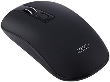 Austark Portable 2.4G Wireless Optical Computer Mouse with USB Nano Receiver 1600 DPI Adjustment 3 Levels PC Notebook Macbook Laptop Mouse Mice-Black