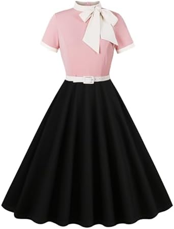 Amazon.com: Women Vintage 1950s Rockabilly Swing Dress 50s Pinup Retro  Hepburn Style A-Line Halterneck Floral Dresses Black S : Clothing, Shoes &  Jewelry