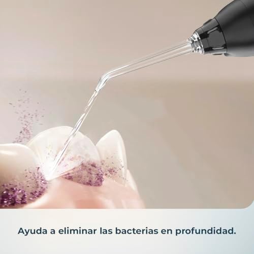 Irrigador Oral Portátil ToothCare 6000 Jet Liberty. Irrigador Dentário, autonomia de 30 dias, depósito de 180ml, pressão ajustável 30-80 PSI, cabeças magnéticas, frequência cardíaca 1500 vezes/min, IPX7