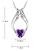 Fashion White Rhodium Plated Heart Purple Synthetic Stone Angel Wings Pendant with Free 18