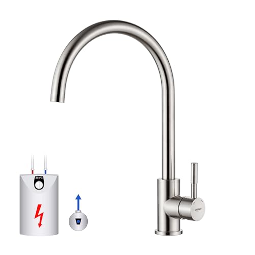 Irismart G4008-98 - Rubinetto da cucina a bassa pressione, miscelatore per lavello a risparmio energetico, in acciaio inox