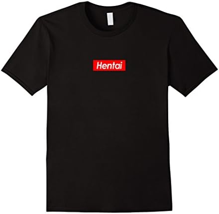 Mens Hentai Red Box Logo T-Shirt | Fitted 2XL Black