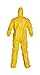 DuPont Tychem 2000 QC122T Disposable Chemical Resistant Coverall with Hood and Elastic Cuff, Yellow, 3X-Large (Pack of 4)