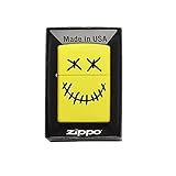 Zippo Custom Lighter - Stitched Skull Face - Neon