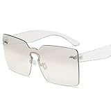 YABINA Spring Summer Oversized Women Square Sunglasses Fashion Men Rimless Tint Lens Glasses (3)
