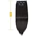 230g Super Thick Clip In Hair Extensions, Elegant Straight Full Head Black Hair Extensions With Clips, Long Thick Hairpiece 4 Pieces Set Wigs For Black Women (Black - Straight)