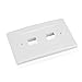 Cable Matters UL Listed 10-Pack 2 Port Keystone Wall Plate (Cat6, Cat5e Ethernet Wall Plate) in White