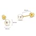 14k Yellow Gold 4mm Simulated Pearl Children Screw Back Baby Girls Earrings