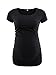 Liu & Qu Women's Maternity Classic Side Ruched T-Shirt Tops Mama Pregnancy Clothes Black/Grey
