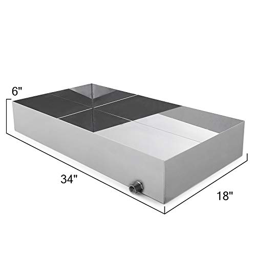 VEVOR Maple Syrup Evaporator Pan Maple Syrup Boiling Pan Stainless Steel Square Pan for Boiling Syrup (34"x 18" x 6", Normal)