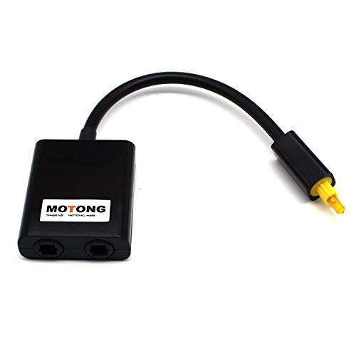 MOTONG Toslink Digital Optical Audio Splitter Adapter 1 in 2 Out