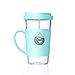 Single Cup Loose Leaf Tea Infuser with Fun Duckling Design, Made with Glass and Silicone - 12.5oz, 370ml (Blue)
