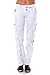 JEANS FOR LOVE Womens Cargo Utility Work Hiking Army Military Multi Pockets Combat Casual Pants (L, White)