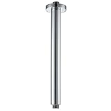 SR SUN RISE ARY001 Ceiling Mount Shower Arm Round 300mm Wall Mounted Arm of Solid Brass Chrome Finish