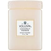 Voluspa Coconut Papaya, Small Candle Jar, 5.5 oz, 50 Hour Burn Time, Coconut Wax for Clean Burning, Handcrafted in The USA