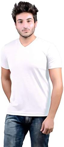 ANUJAA Men's Cotton V-Neck Tshirt