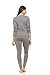 Thermajane Long Johns Thermal Underwear for Women Fleece Lined Base Layer Pajama Set Cold Weather (Small, Grey)