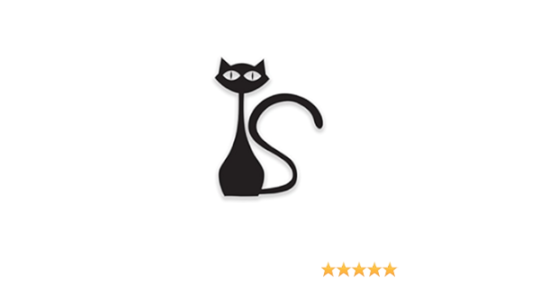 Pegatina para nevera con diseño de gato divertido en color negro, tamaño A4, diseño de gato