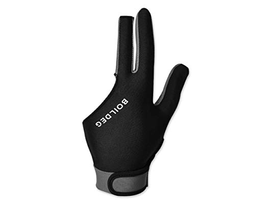 ACE SELECT Billiard Glove with Pad for Left Bridge Hand 1 Piece, 3 Fingers Elastic Lycra Stretchable Pool Cue Snooker Glove - Gray